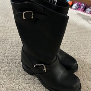 Black leather Frye boots